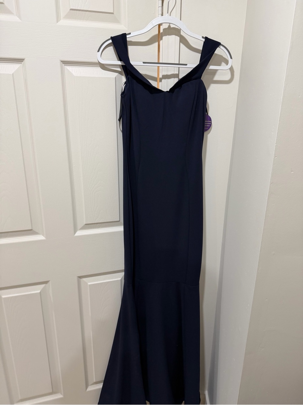Windors Elegant Navy off the Shoulder Mermaid Dress